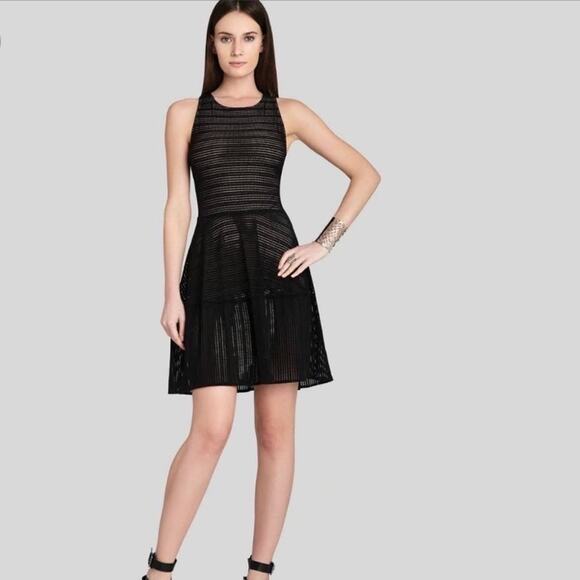 BCBGMaxazria Dress Size Small Cassandra A-line Sheer cut out Lined Sexy Mini - Picture 2 of 10